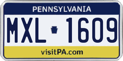 PA license plate MXL1609