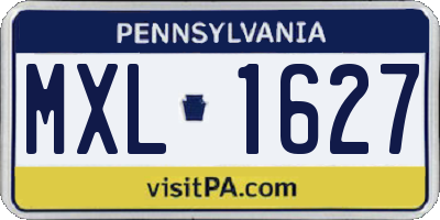PA license plate MXL1627