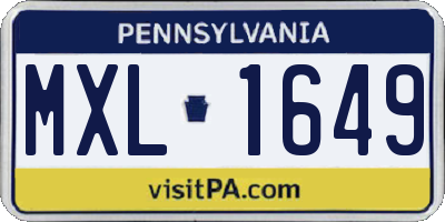 PA license plate MXL1649