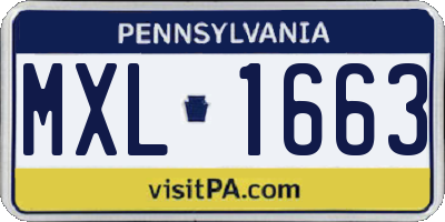 PA license plate MXL1663