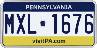 PA license plate MXL1676