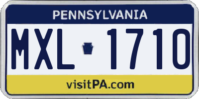 PA license plate MXL1710