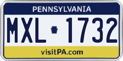 PA license plate MXL1732