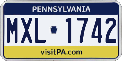 PA license plate MXL1742