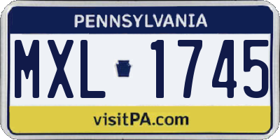 PA license plate MXL1745