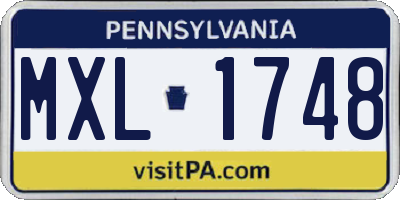 PA license plate MXL1748