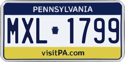 PA license plate MXL1799