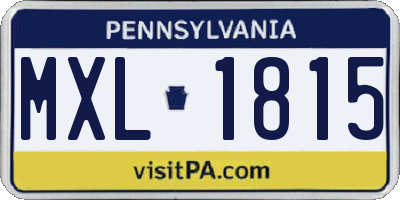 PA license plate MXL1815