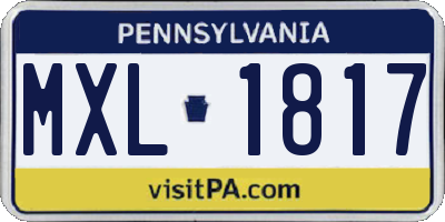 PA license plate MXL1817