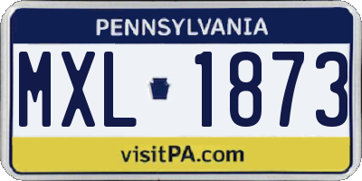 PA license plate MXL1873