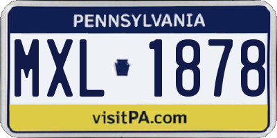 PA license plate MXL1878