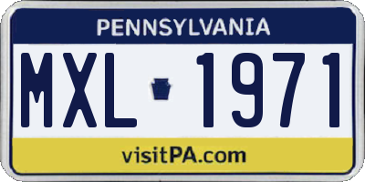 PA license plate MXL1971