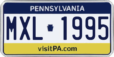 PA license plate MXL1995