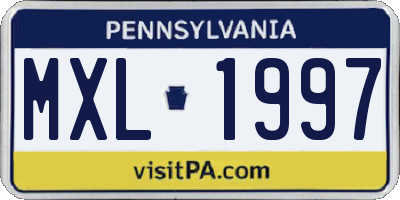 PA license plate MXL1997