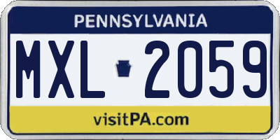 PA license plate MXL2059