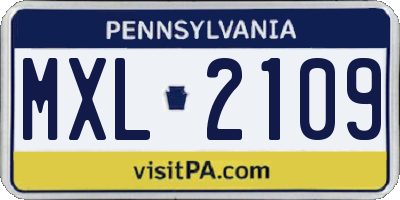 PA license plate MXL2109