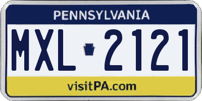 PA license plate MXL2121
