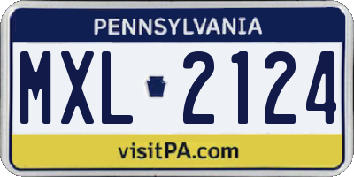 PA license plate MXL2124