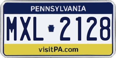 PA license plate MXL2128