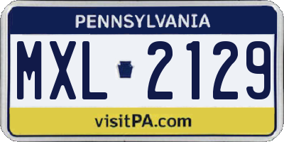 PA license plate MXL2129