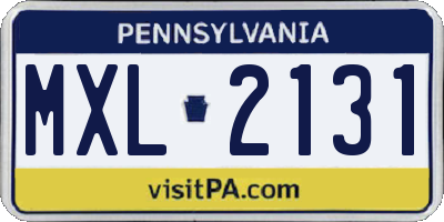 PA license plate MXL2131