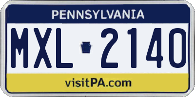 PA license plate MXL2140