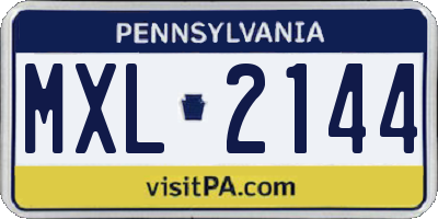 PA license plate MXL2144