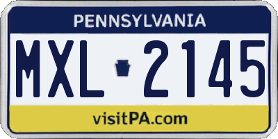 PA license plate MXL2145