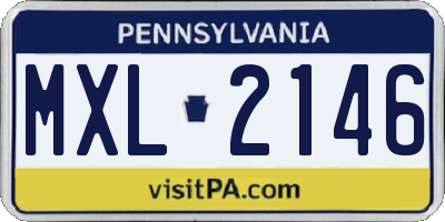 PA license plate MXL2146