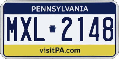 PA license plate MXL2148