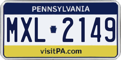 PA license plate MXL2149