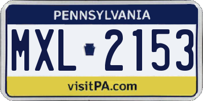 PA license plate MXL2153