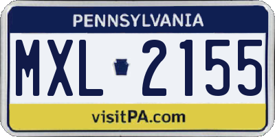 PA license plate MXL2155