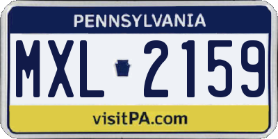 PA license plate MXL2159