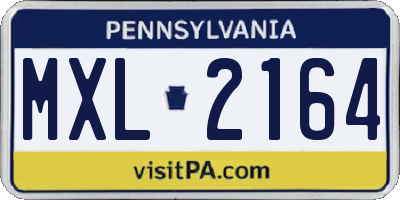 PA license plate MXL2164