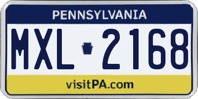 PA license plate MXL2168