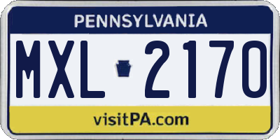 PA license plate MXL2170