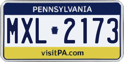PA license plate MXL2173