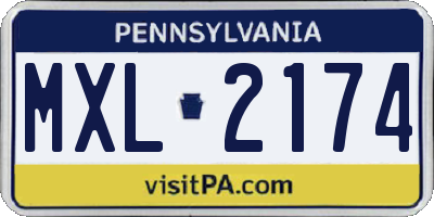 PA license plate MXL2174
