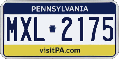PA license plate MXL2175