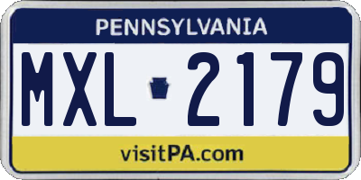 PA license plate MXL2179