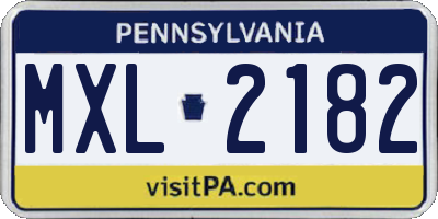 PA license plate MXL2182