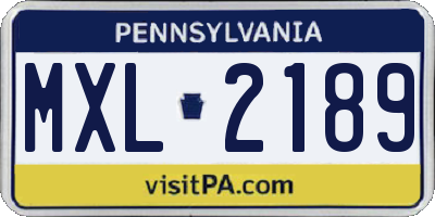 PA license plate MXL2189