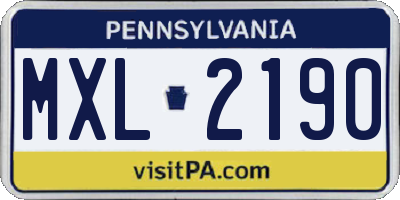 PA license plate MXL2190