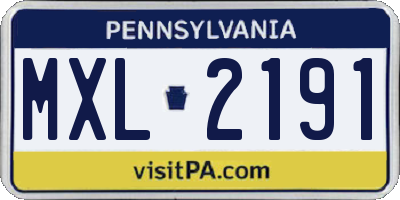 PA license plate MXL2191
