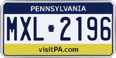 PA license plate MXL2196