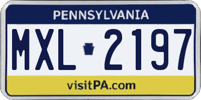 PA license plate MXL2197