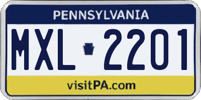 PA license plate MXL2201