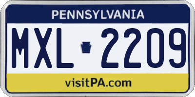 PA license plate MXL2209