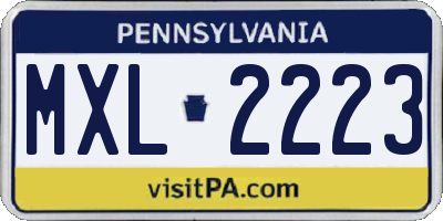 PA license plate MXL2223